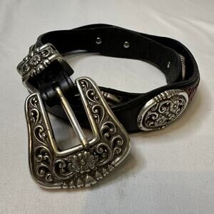 Women's Justin Western Brown Belt Top Grain Cowhide 783BK Flowers